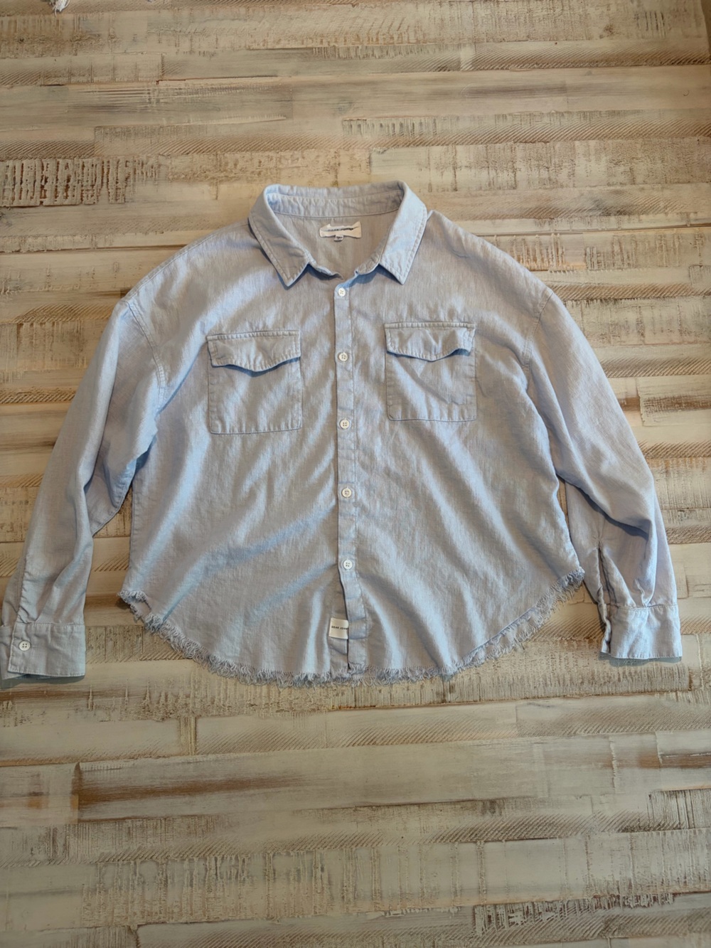 Dear John Adrianna Skyway Linen Cotton Oversized Button Down Shirt M